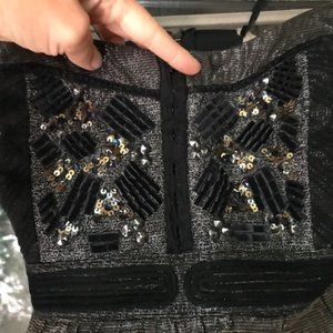 Starring at Stars - Strapless Sequin Black and Silver Dress